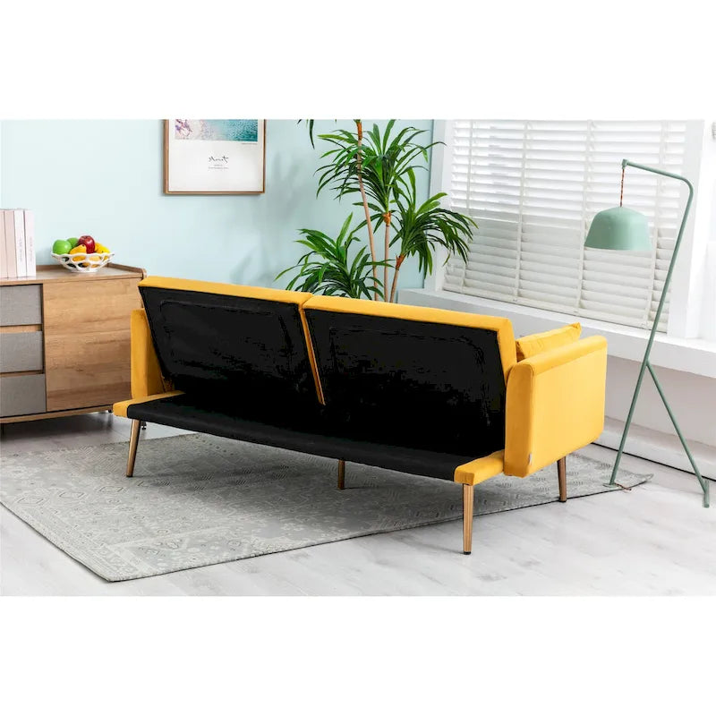 Causeuse convertible en velours avec fonction lit