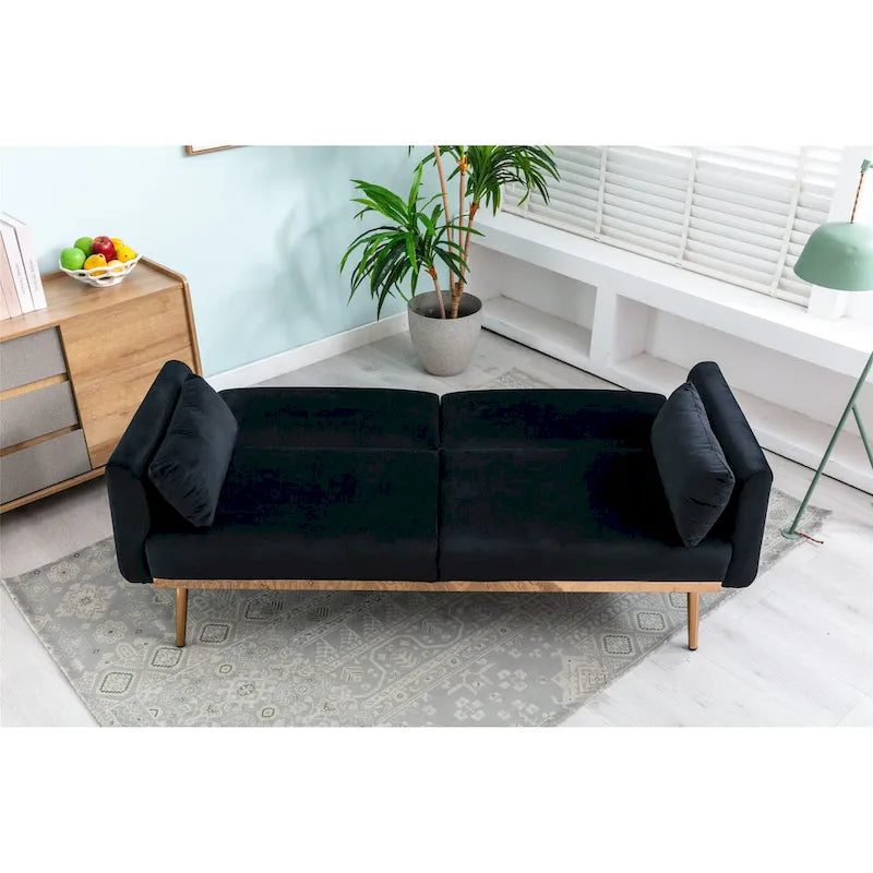 Causeuse convertible en velours avec fonction lit