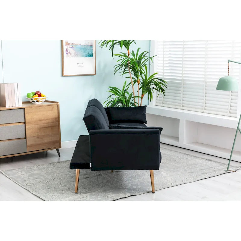 Causeuse convertible en velours avec fonction lit