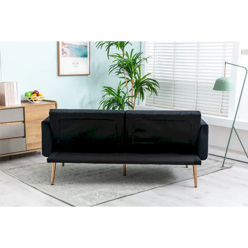 Causeuse convertible en velours avec fonction lit