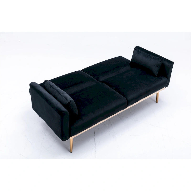 Causeuse convertible en velours avec fonction lit
