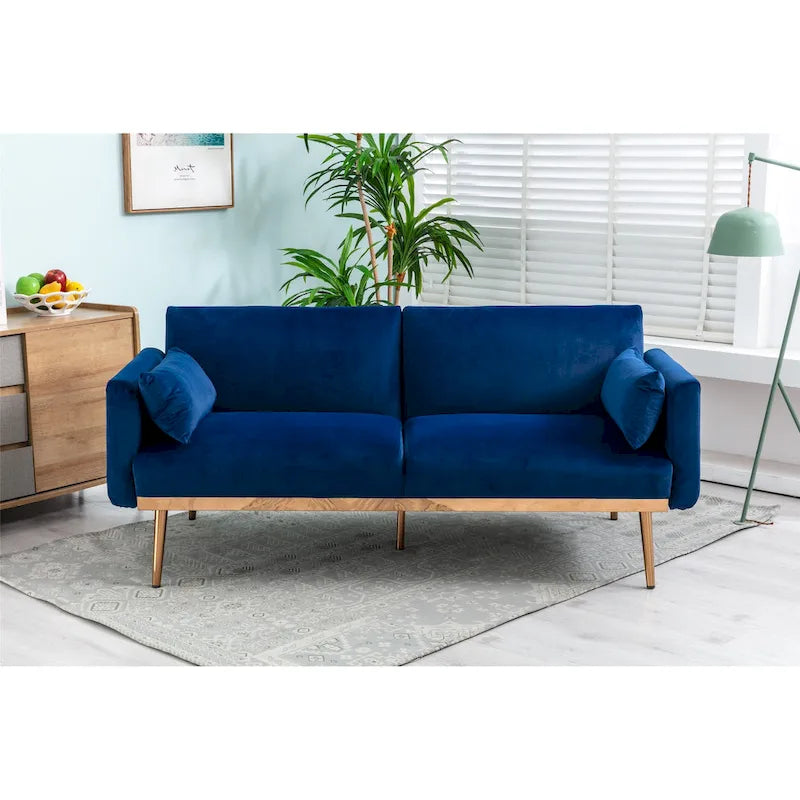Causeuse convertible en velours avec fonction lit
