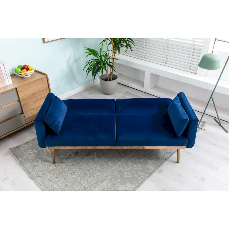 Causeuse convertible en velours avec fonction lit