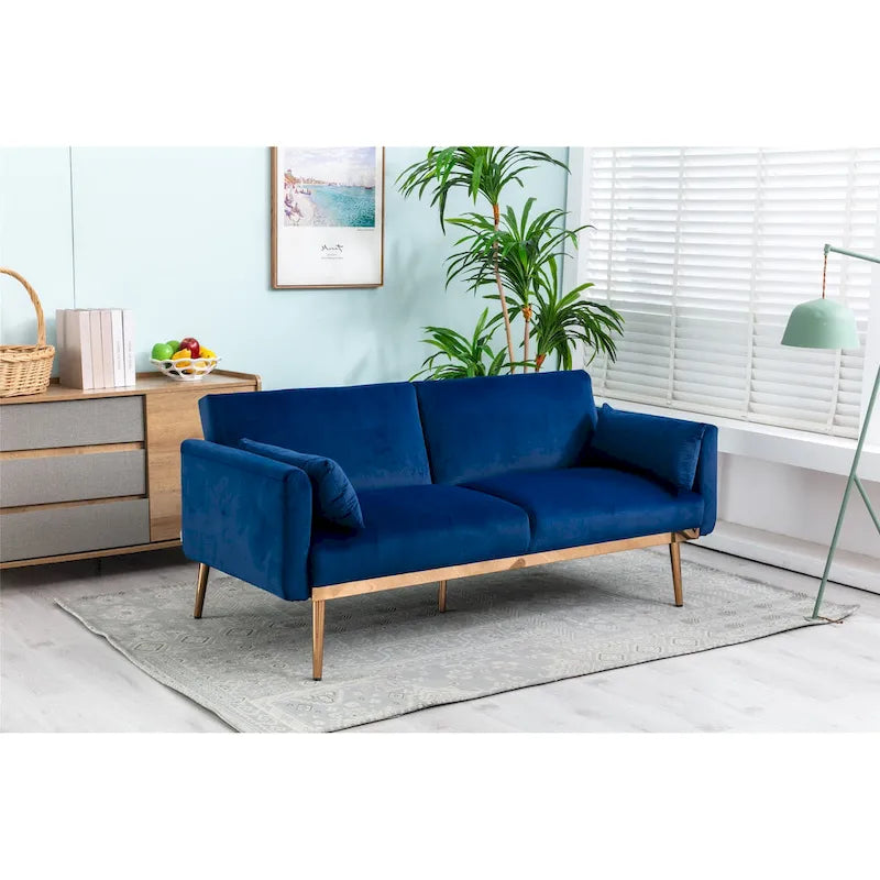 Causeuse convertible en velours avec fonction lit