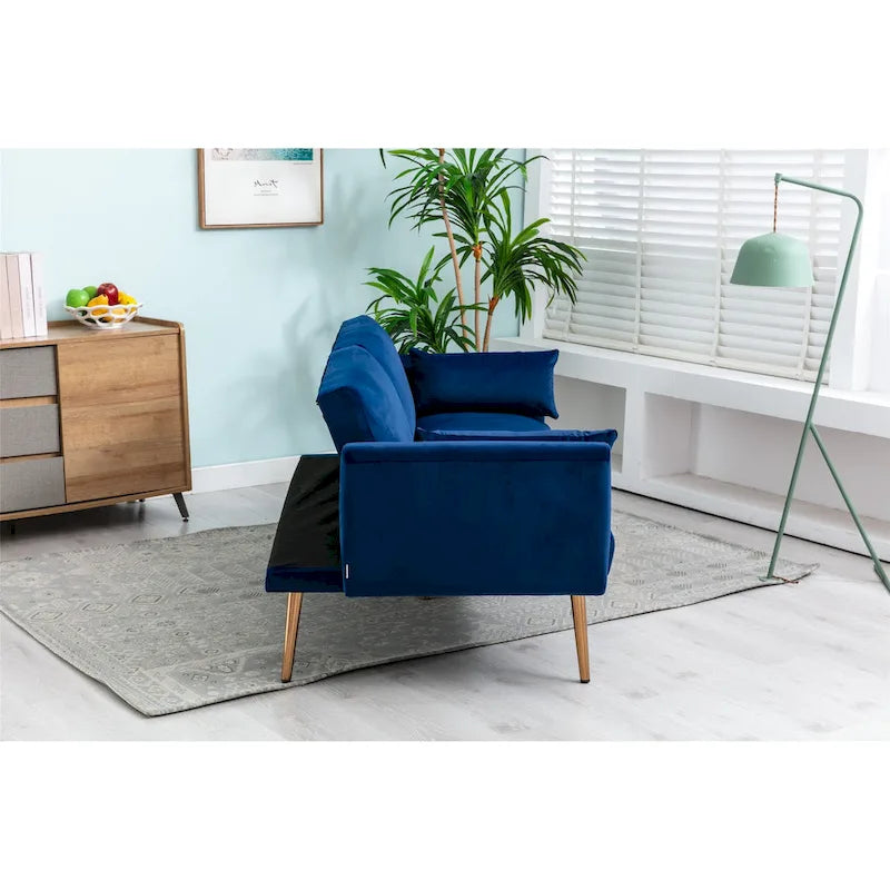 Causeuse convertible en velours avec fonction lit
