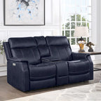 Steve Silver Faux Leather Power Reclining Console Loveseat
