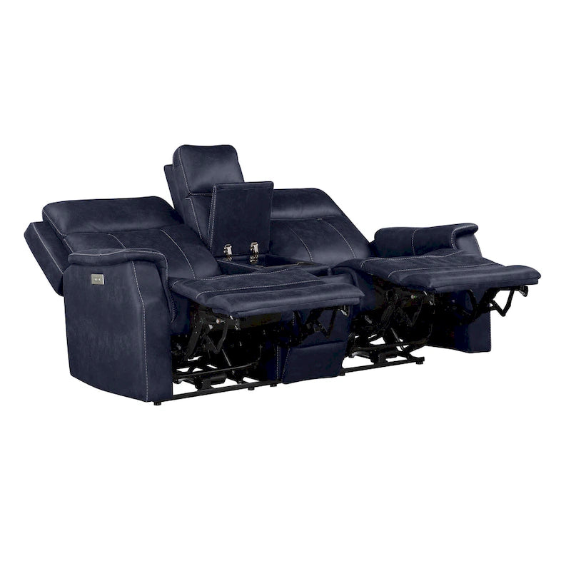 Causeuse inclinable électrique avec console en similicuir