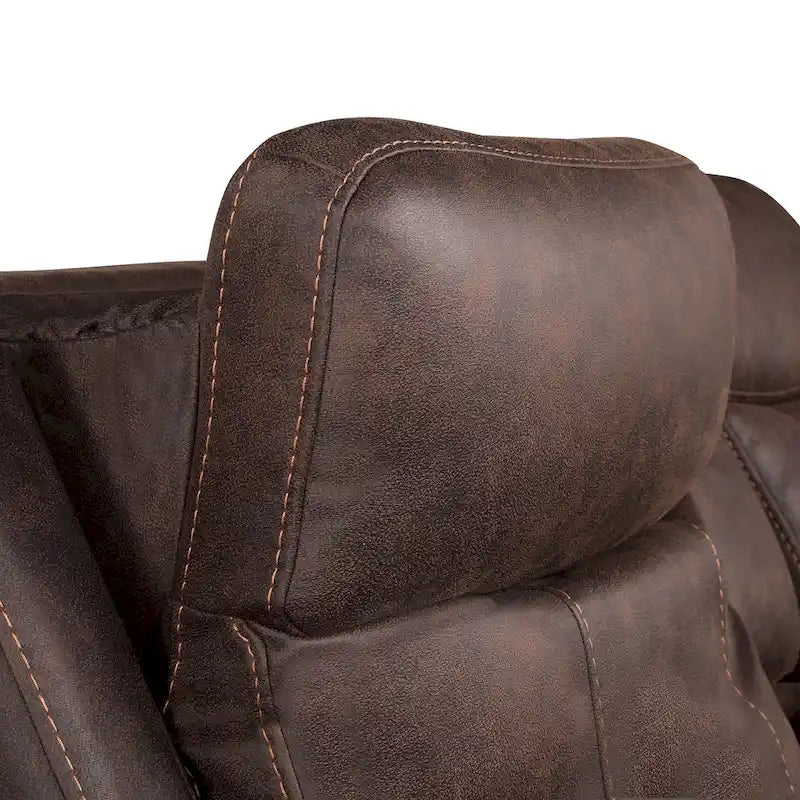 Causeuse inclinable électrique avec console en similicuir