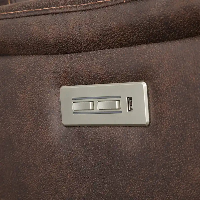Causeuse inclinable électrique avec console en similicuir