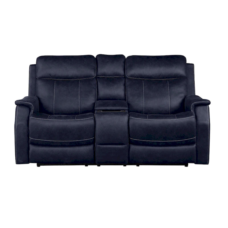 Causeuse inclinable électrique avec console en similicuir