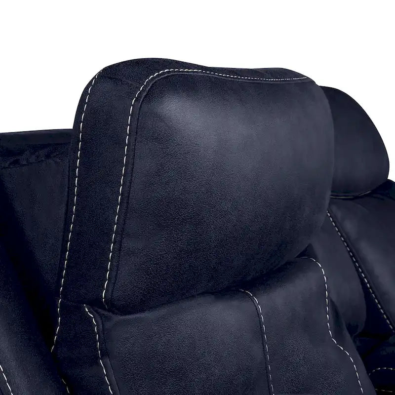Causeuse inclinable électrique avec console en similicuir