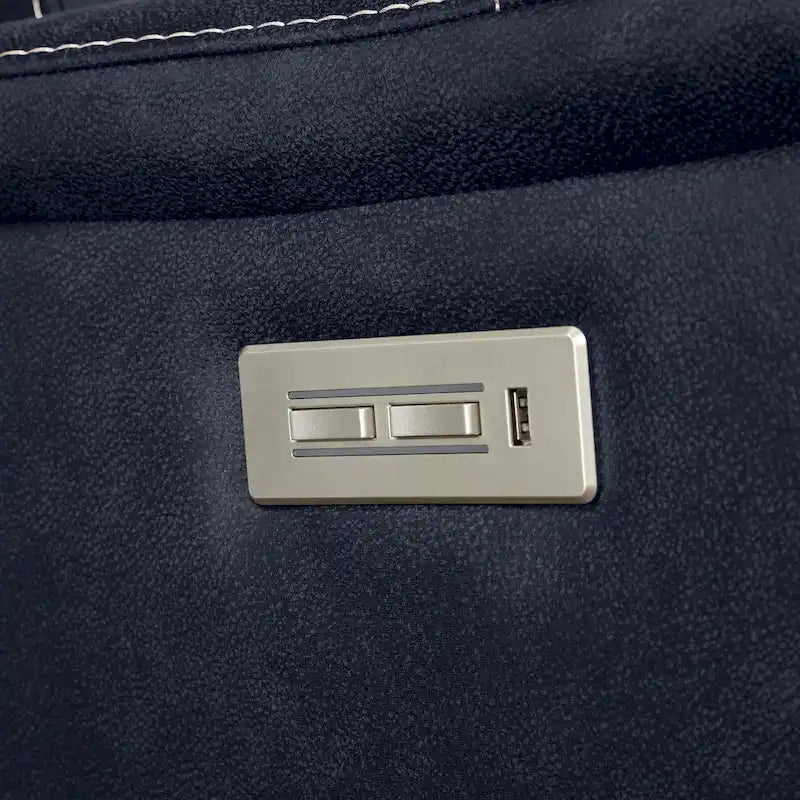 Causeuse inclinable électrique avec console en similicuir