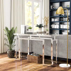 Table basse contemporaine de 52 pouces avec plateau en verre par