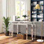 Table basse contemporaine de 52 pouces avec plateau en verre par