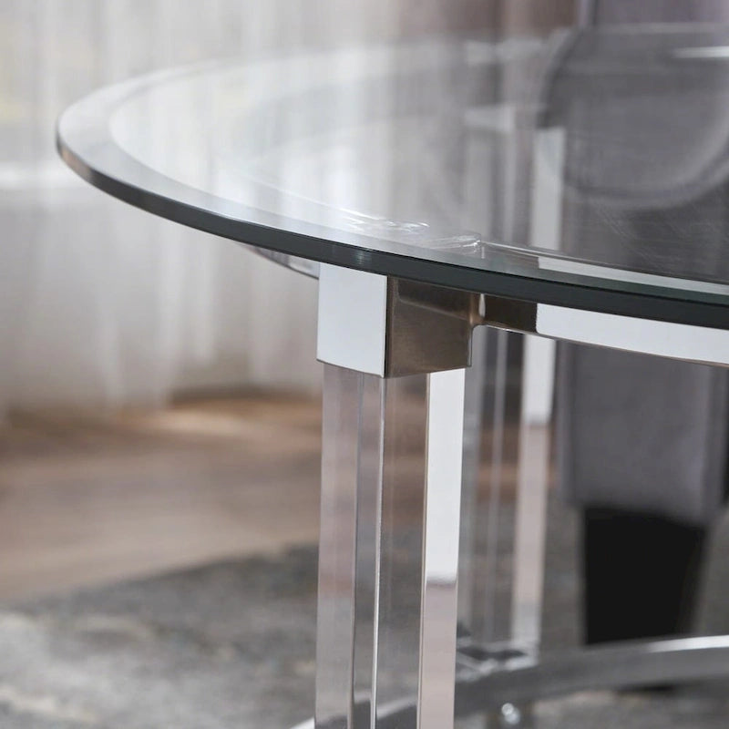 Table basse ronde en verre par - 35,5L x 35,5W x 18H