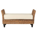 Banc en abaca naturel tressé avec coussin par
