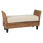 Banc en abaca naturel tressé avec coussin par