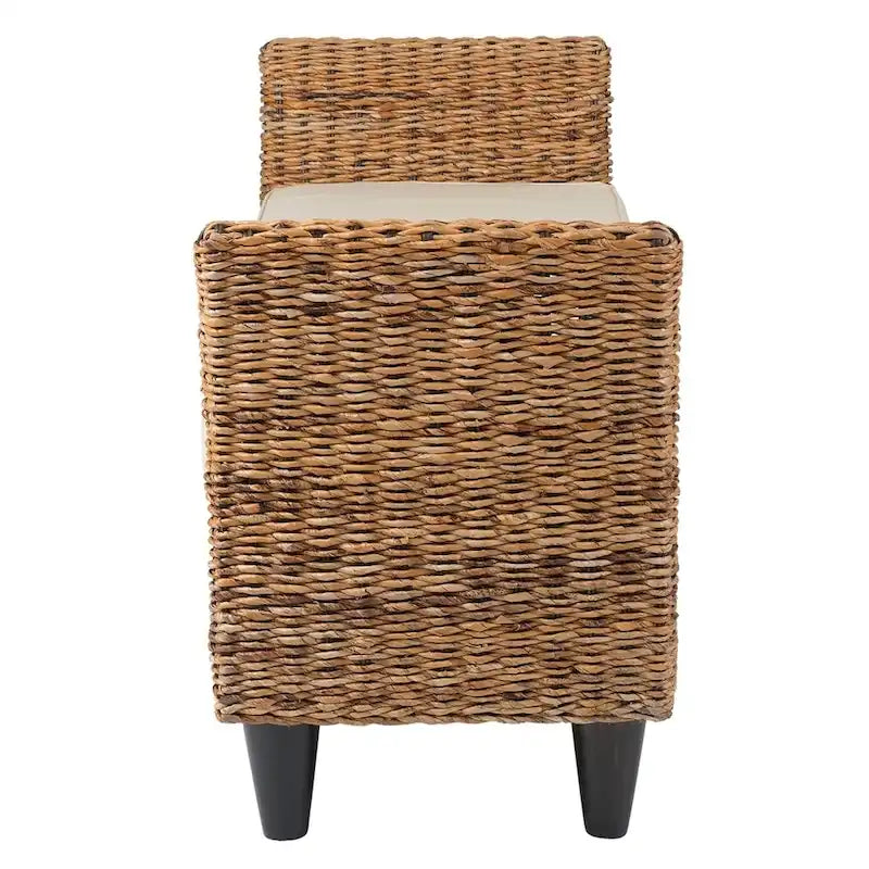 Banc en abaca naturel tressé avec coussin par