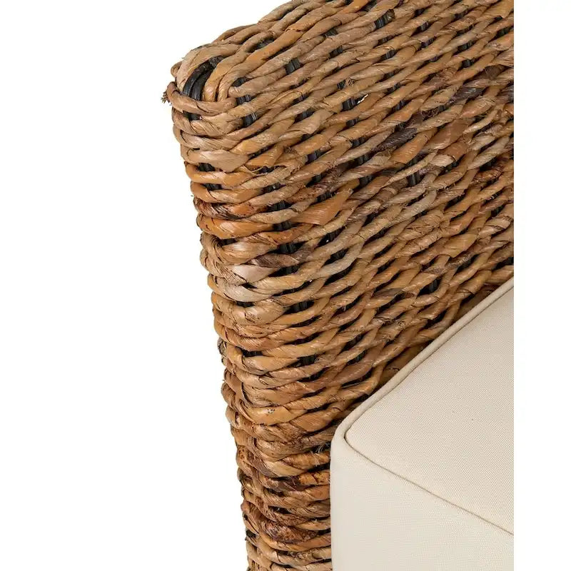 Banc en abaca naturel tressé avec coussin par