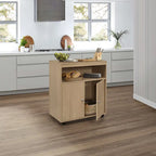 2-Door Accent Cabinet Microwave Kitchen Cart (Beech)