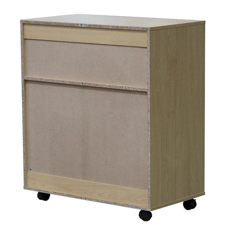 Chariot de cuisine micro-ondes avec armoire à 2 portes (Hêtre)