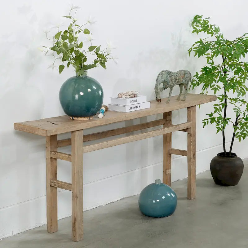 Console Vintage Patinée Naturel 72x12x30H