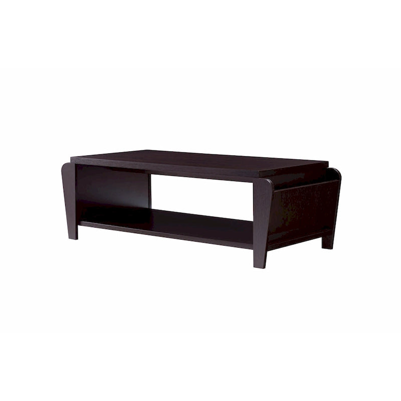 Table basse contemporaine marron 1 étagère de 142 cm par