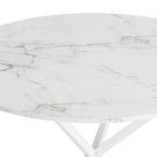 Table à manger ronde moderne avec pieds croisés, plateau amovible en deux parties