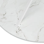 Table à manger ronde moderne avec pieds croisés, plateau amovible en deux parties
