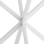 Table à manger ronde moderne avec pieds croisés, plateau amovible en deux parties