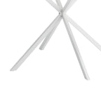 Table à manger ronde moderne avec pieds croisés, plateau amovible en deux parties
