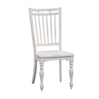 Chaise d'appoint à dossier à barreaux en bois patiné blanc antique (lot de 2)