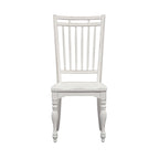 Chaise d'appoint à dossier à barreaux en bois patiné blanc antique (lot de 2)
