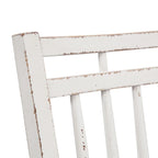 Chaise d'appoint à dossier à barreaux en bois patiné blanc antique (lot de 2)
