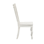 Chaise d'appoint à dossier à barreaux en bois patiné blanc antique (lot de 2)