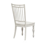 Chaise d'appoint à dossier à barreaux en bois patiné blanc antique (lot de 2)