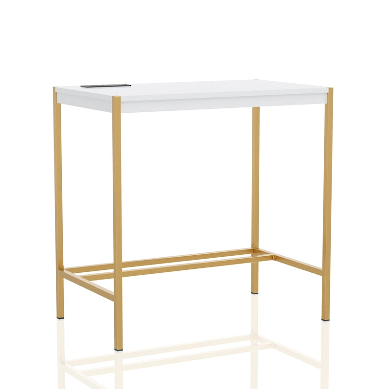 Bureau informatique moderne en acier de 30 pouces avec ports USB par