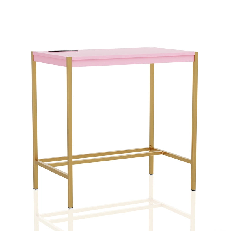Bureau informatique moderne en acier de 30 pouces avec ports USB par