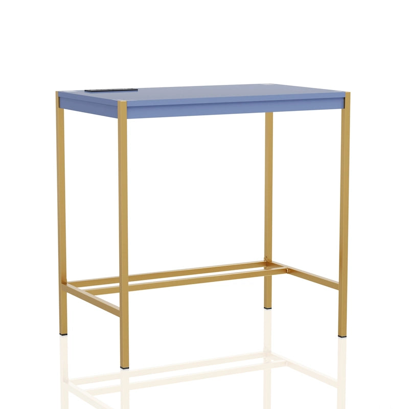 Bureau informatique moderne en acier de 30 pouces avec ports USB par