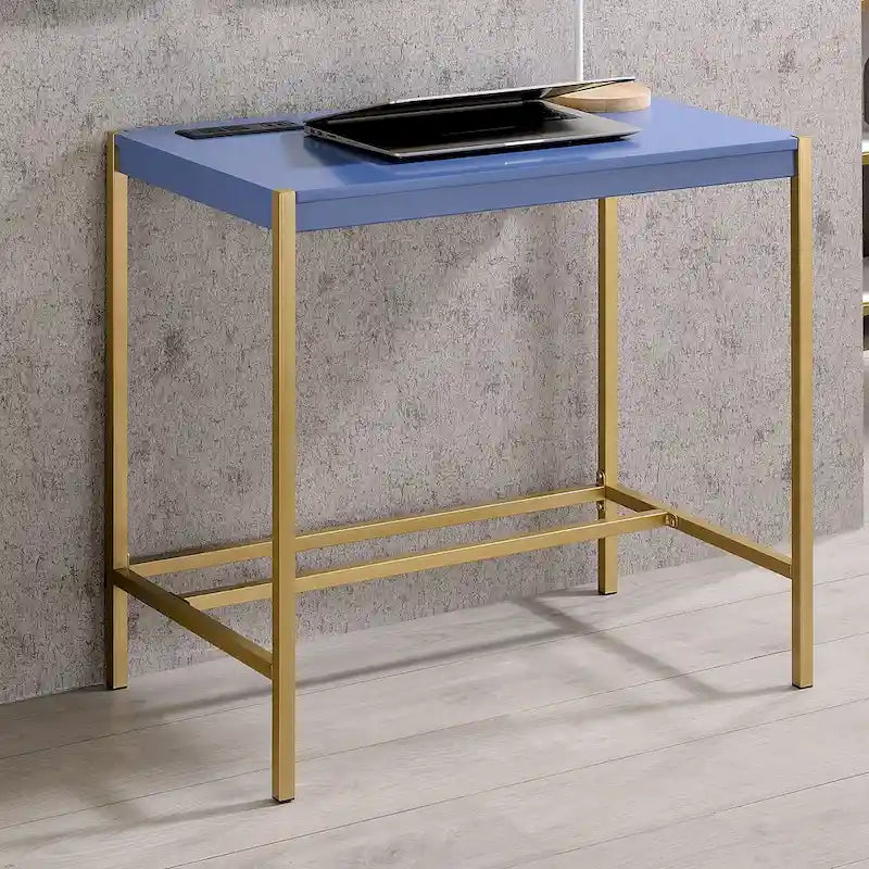 Bureau informatique moderne en acier de 30 pouces avec ports USB par