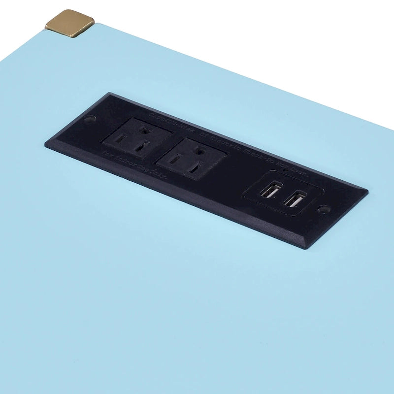 Bureau informatique moderne en acier de 30 pouces avec ports USB par