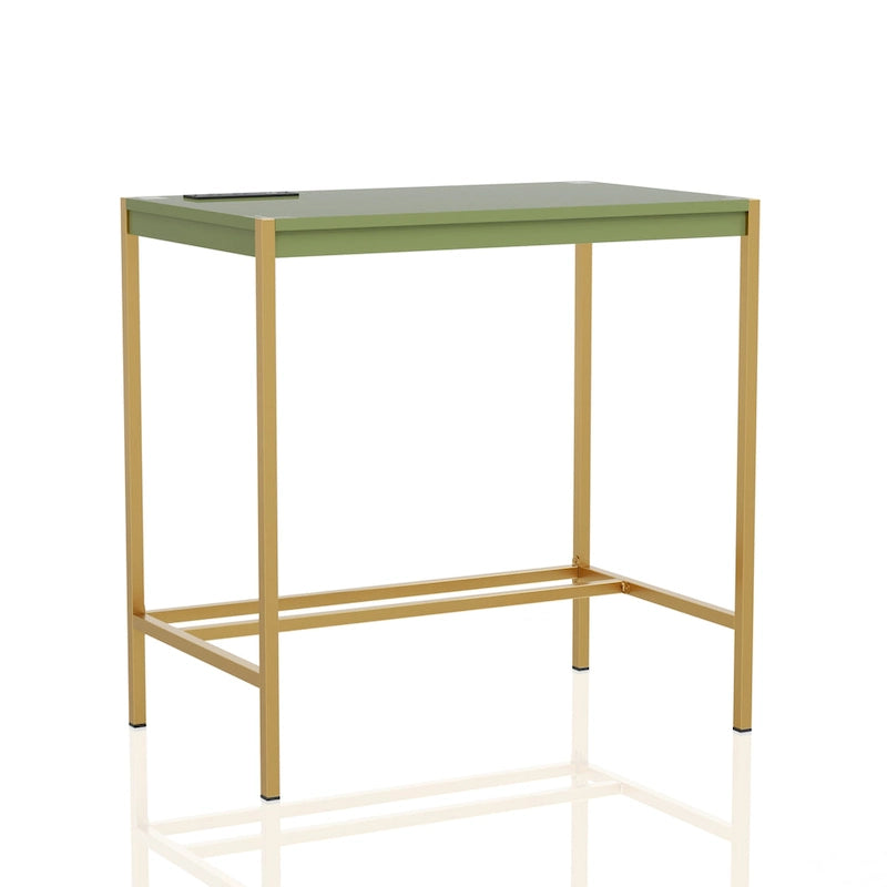 Bureau informatique moderne en acier de 30 pouces avec ports USB par