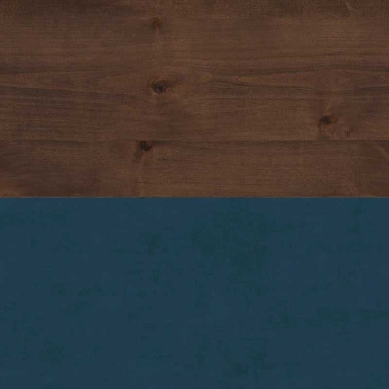 Classeur à 1 tiroir de 22 pouces, Aucun assemblage requis, Bleu jean et Whisky