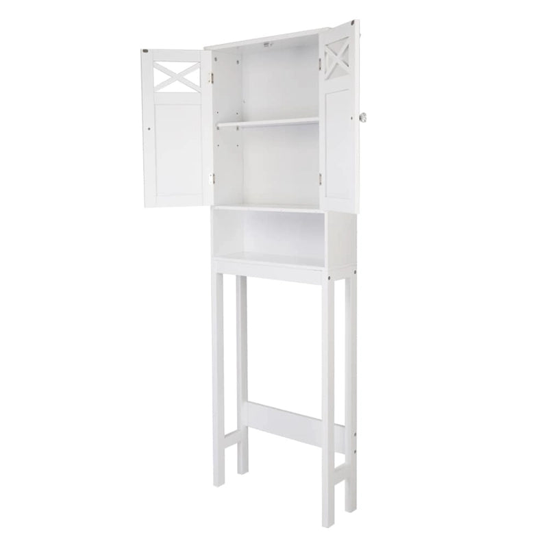 68FCH Meuble WC double porte - Blanc