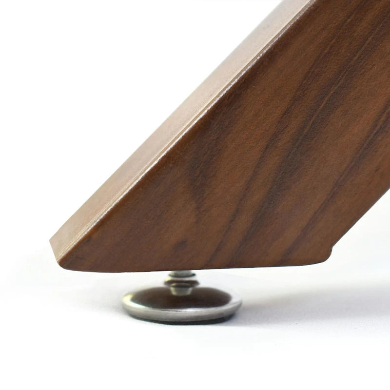 Table à manger en verre ronde de 39 po avec pied en noyer – 39x30x27