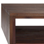 Table basse moderne rectangulaire en BOIS MASSIF et métal de 122 cm de large - 122 L x 56 P x 46 H