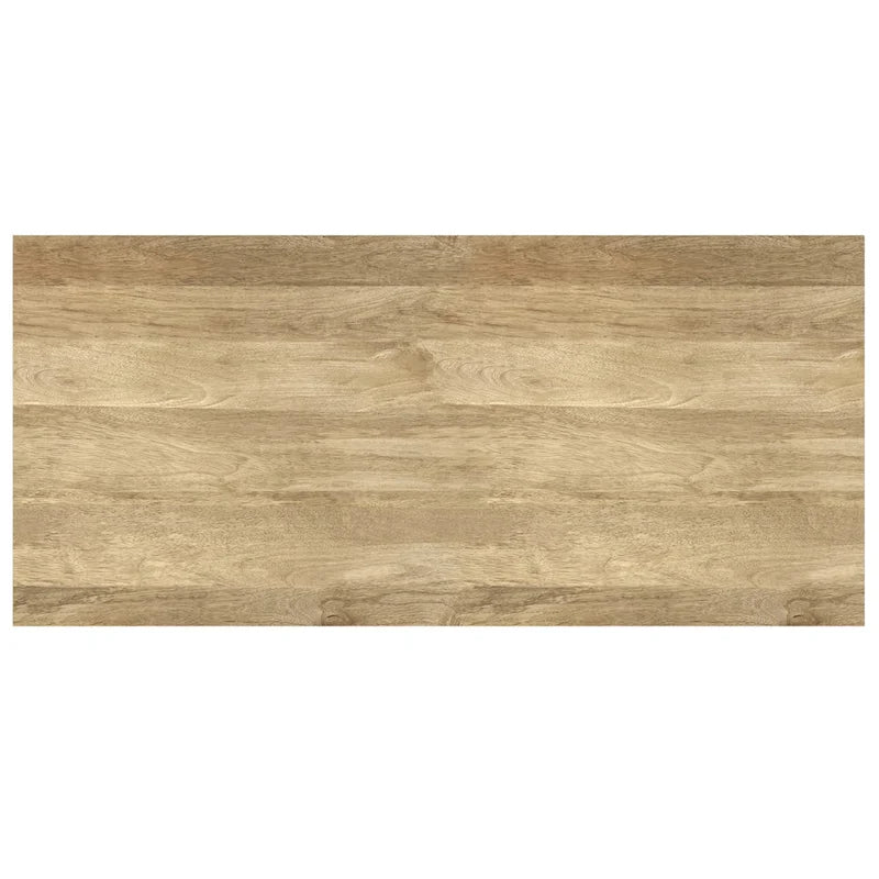 Table basse moderne rectangulaire en BOIS MASSIF et métal de 122 cm de large - 122 L x 56 P x 46 H