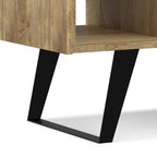 Table basse moderne rectangulaire en BOIS MASSIF et métal de 122 cm de large - 122 L x 56 P x 46 H