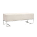 Banc de luxe rembourré en acier inoxydable - L48xP16.5xH17.6