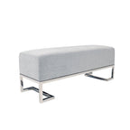 Banc de luxe rembourré en acier inoxydable - L48xP16.5xH17.6
